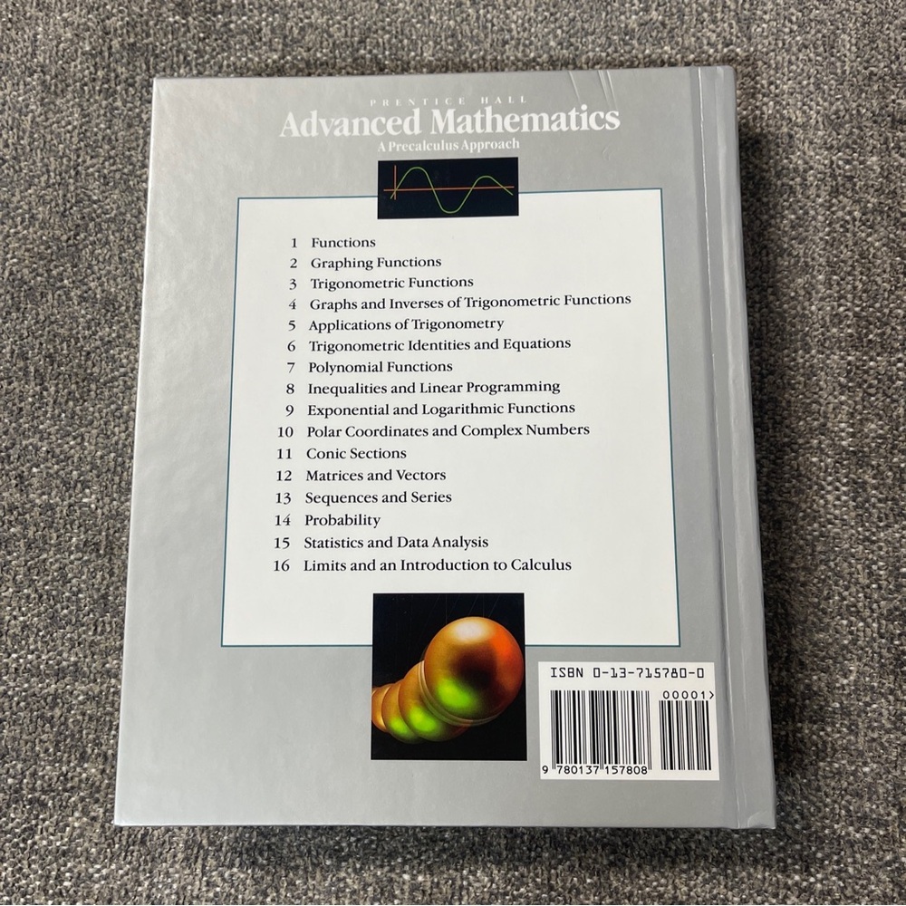 Prentice Hall Advanced Mathematics : A Precalculus Approach, 1993 Textbook Math - Picture 2 of 16